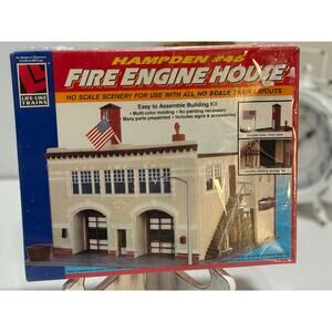 Hampden #46 Fire Engine House Life-Like Trains HO Scale building kit NEW